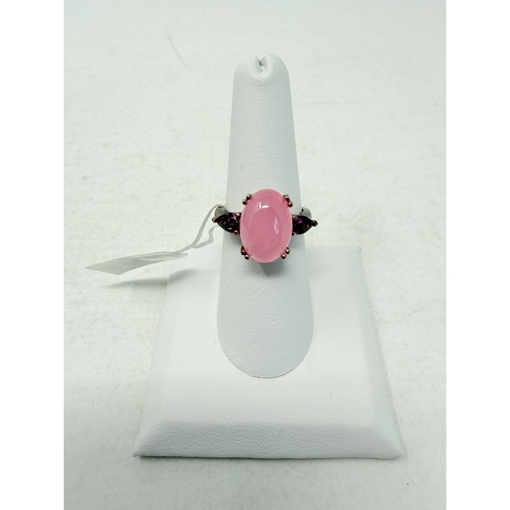 Shop LC KARIS Collection Oval Pink Jade/Orissa Rhodolite Garnet Size 7 Ring 5599